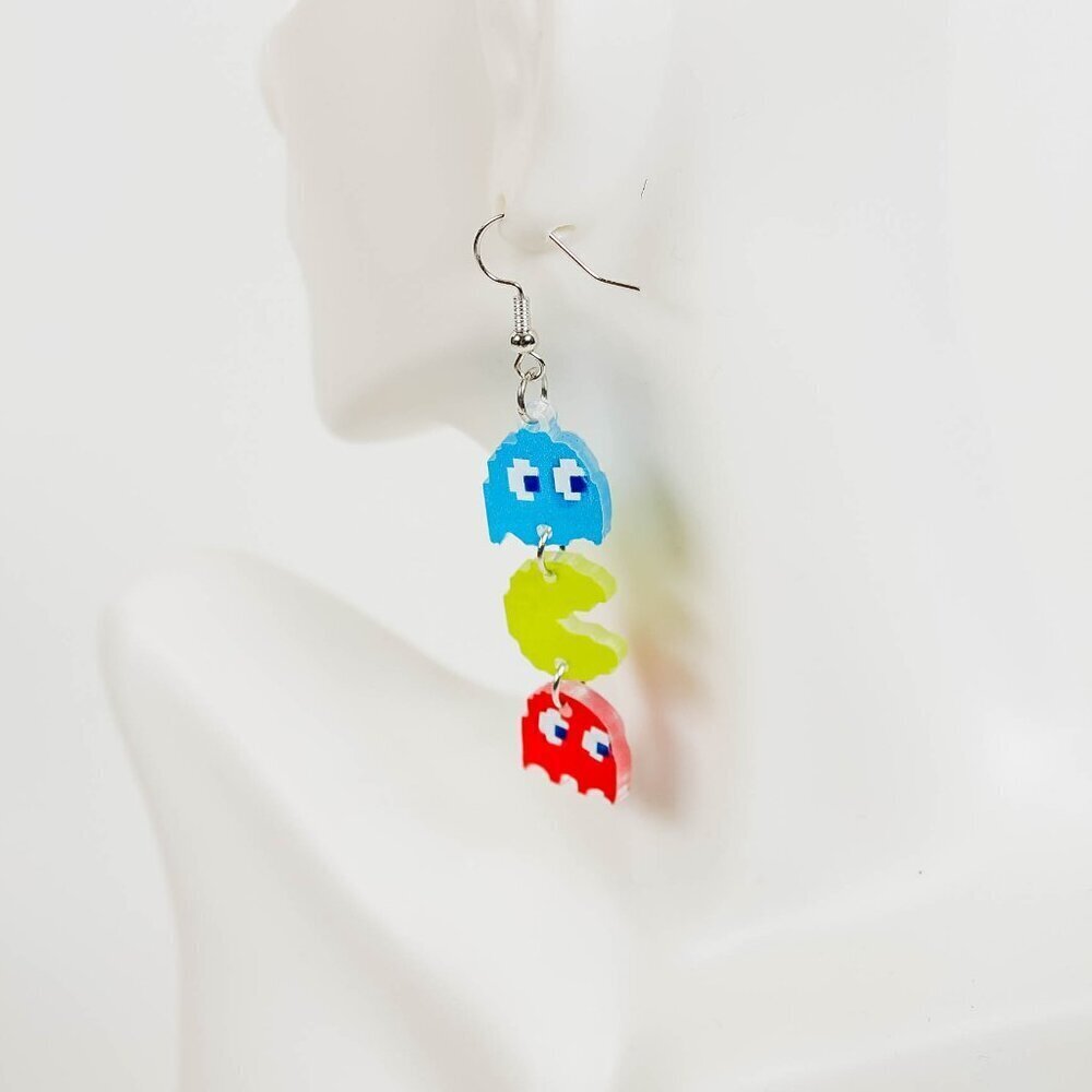 NEW Pac-Man Ghost Drop Earrings - Nostalgic Accessory